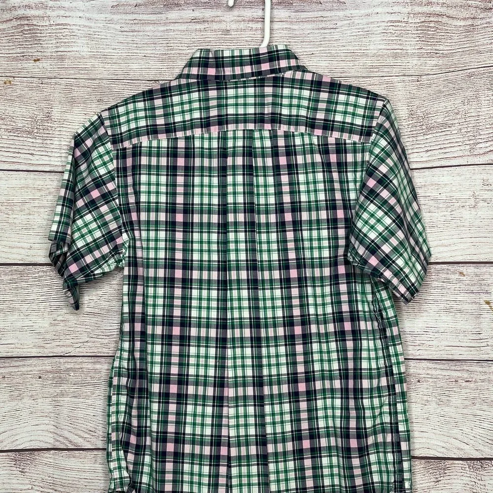 Ralph Lauren Short Sleeve Cotton Plaid Button Down Shirt Size 7